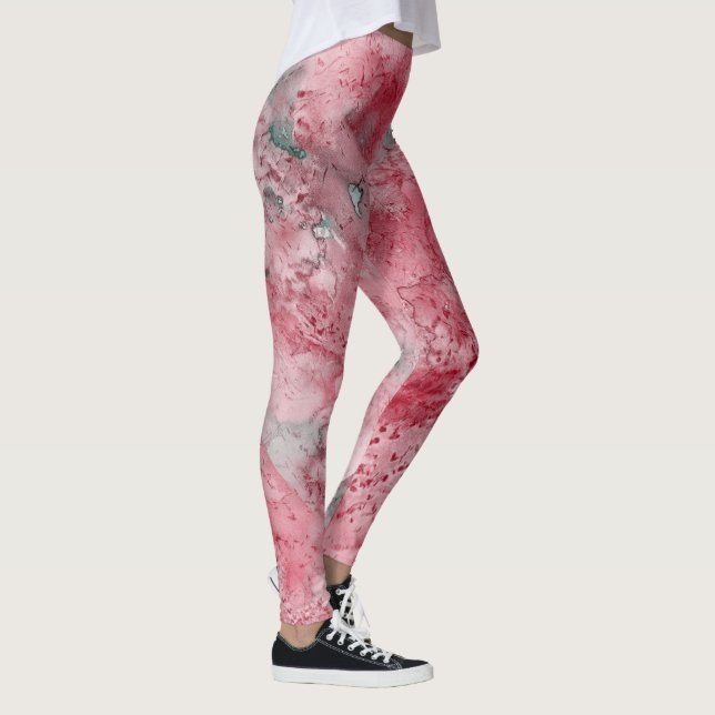 Abstraktes lebendiges Muster psychedelischer Farba Leggings (Rechts)