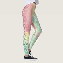 Abstraktes lebendiges Muster psychedelischer Farba Leggings