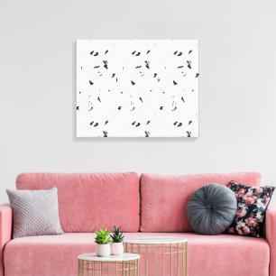 Abstraktes Leinwand-Wandkunst Schwarz Weiß Minimal Leinwanddruck
