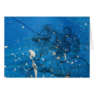 Abstraktes Leonardo da Vinci Pferd auf Blau