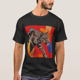 Abstraktes Leopard-Geometrie-Kunst-T-Shirt T-Shirt