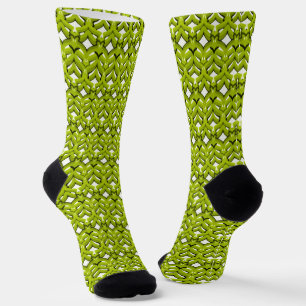Abstraktes leuchtendes Ornament einfarbig Neon Grü Socken