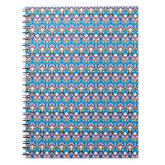 Abstraktes leuchtendes Ornament in Blaurosa Notizblock