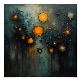 Abstraktes Licht im dunklen Ai-Kunstdesign Poster