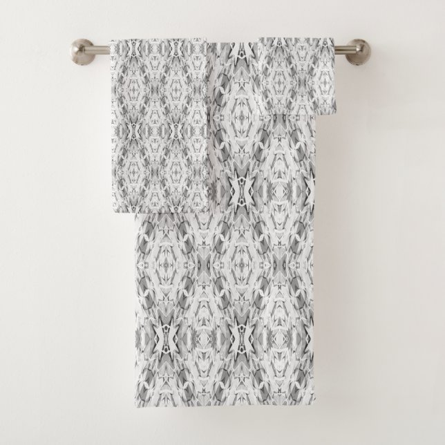Abstraktes Lichtgeometrie-Muster Badhandtuch Set (Insitu)