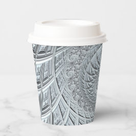 Abstraktes Light Gray Spiral Fraktal Pappbecher