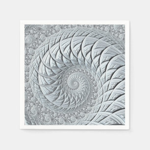 Abstraktes Light Gray Spiral Fraktal Serviette