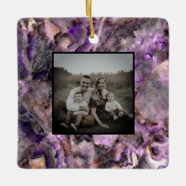 Abstraktes lila Amethyst Quartz, lila Granit Keramikornament (Vorderseite)