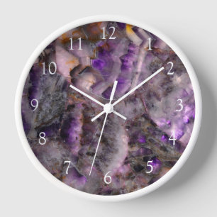 Abstraktes lila Amethyst Quartz, lila Granit Uhr