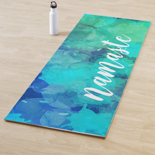 Abstraktes Lila Blue Alcohol Ink Personalisiert Yogamatte (Beispiel)
