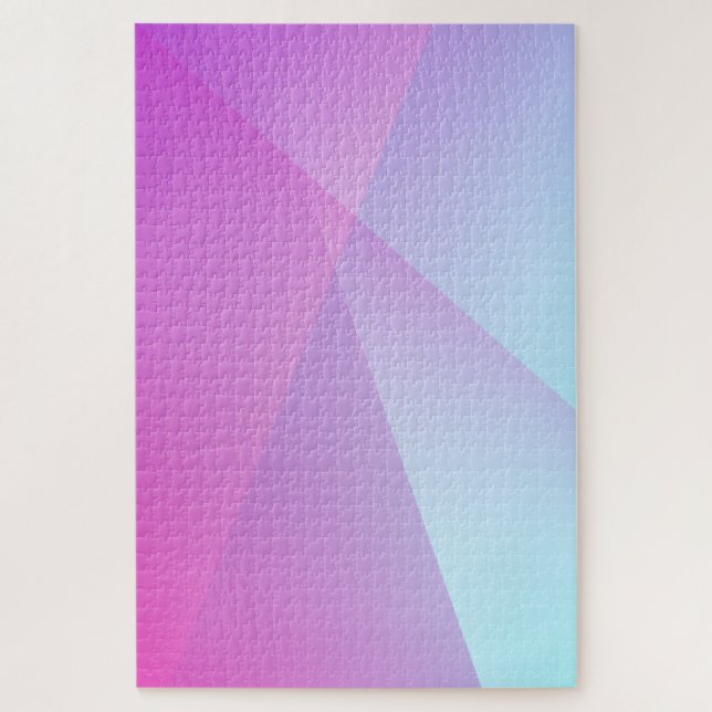 Abstraktes Lila Blue Geometric Ombre Gradient Puzzle (Vertikal)
