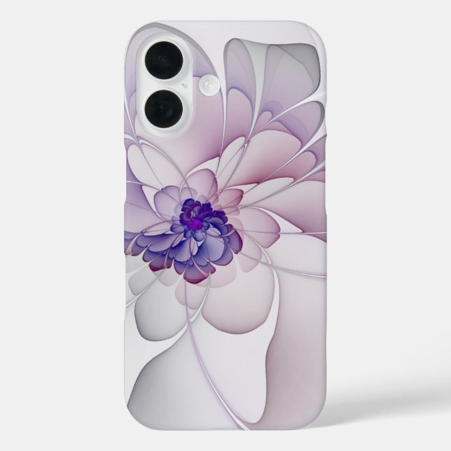 Abstraktes lila Blumen Case-Mate iPhone Hülle (Rückseite)