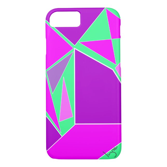 Abstraktes Lila Design für digitale Kunst im Grüne Case-Mate iPhone Hülle (Rückseite)