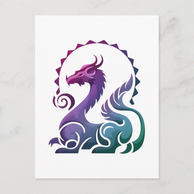Abstraktes, Lila Dragon Gradient Logo Postkarte (Vorderseite)