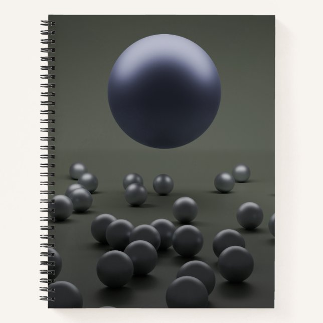 Abstraktes Lila-Gray-Spheres-Spiral-Notebook Notizbuch (Vorderseite)