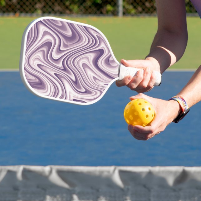 Abstraktes Lila Marmormuster Pickleball Schläger (InSitu)