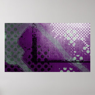 Abstraktes Lila Metallic Grunge Poster