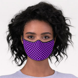 Abstraktes Lila Schwarzes Muster - Maske-Farbe aus Premium Mund-Nasen-Maske