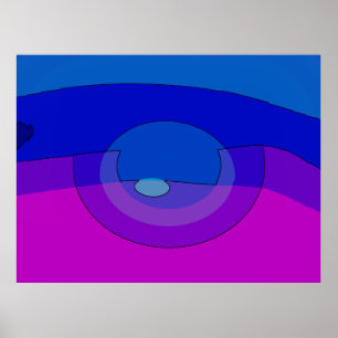 Abstraktes Lila und Blau 1007 Poster