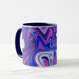 Abstraktes Lila und blaues Swirbeldesign Tasse