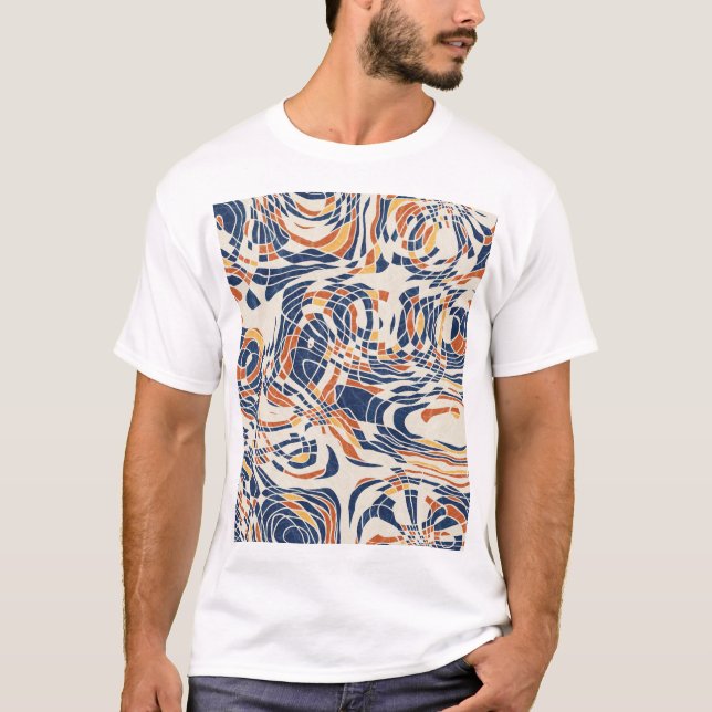 Abstraktes Line Geo, topographisch nahtlos Muster. T-Shirt (Vorderseite)
