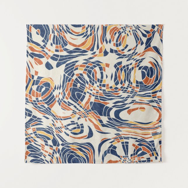 Abstraktes Line Geo, topographisch nahtlos Muster. Wandteppich (Vorderseite)