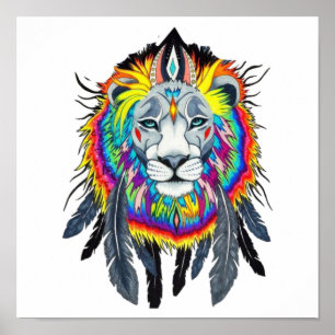 Abstraktes Lion Painting Poster