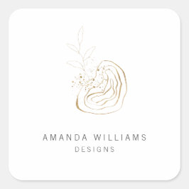 Abstraktes Logo des Minimal Gold Designer Quadratischer Aufkleber