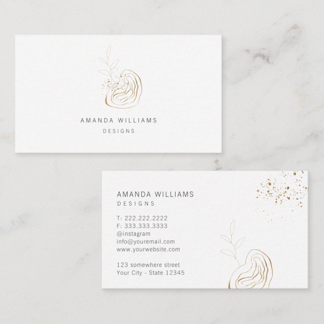 Abstraktes Logo des Minimal Gold Designer Visitenkarte (Vorne/Hinten)