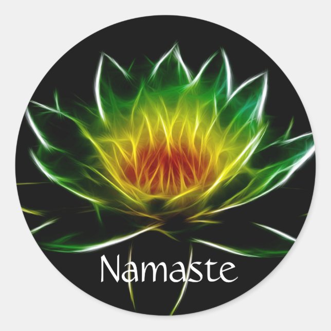 Abstraktes Lotus | Angepasst Runder Aufkleber (Vorderseite)