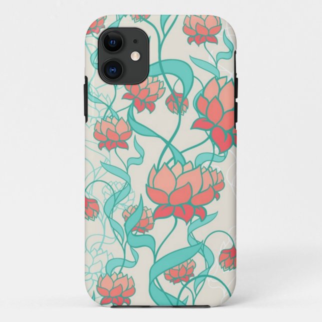 Abstraktes Lotus-Muster Case-Mate iPhone Hülle (Rückseite)