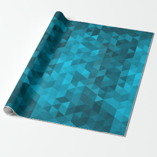 abstraktes Low-Polster mit blauem Dreieck Geschenkpapier
