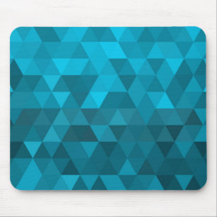 abstraktes Low-Polster mit blauem Dreieck Mousepad
