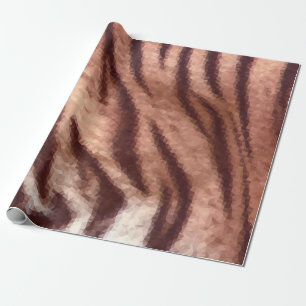 Abstraktes Low-Poly-Tier-Tigerfellmuster. Natur Geschenkpapier
