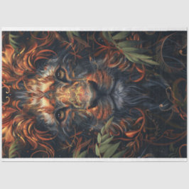 Abstraktes Löwendekoupage in leuchtenden Farben Seidenpapier