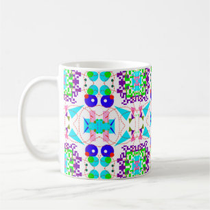 Abstraktes, lustiges Hintergrundbild. Farbige Form Kaffeetasse