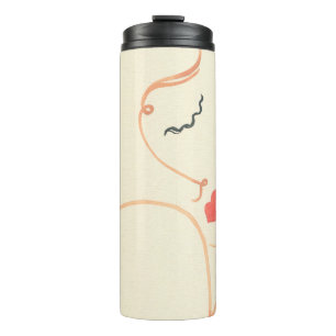 Abstraktes Mädchen Gesicht. schöne Frau. Modeillus Thermosbecher