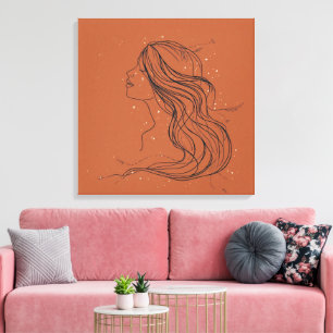 Abstraktes Mädchen-Leinwanddruck – Modern Minimali Leinwanddruck