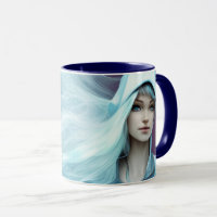 Abstraktes Mädchen mit Flower Hair Tasse