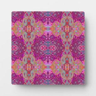 Abstraktes Magenta-Rosa, Blau und Rot Groovy-Muste Fotoplatte