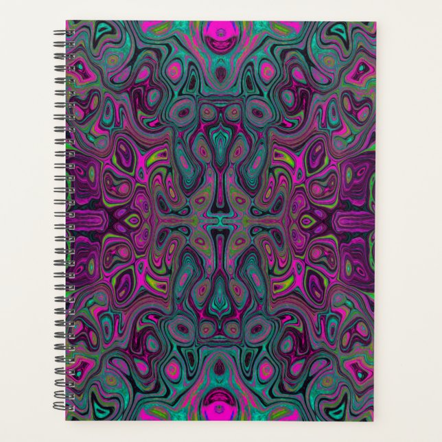 Abstraktes Magenta und Aquamarines Blaues Groovitm Planer (Vorderseite)