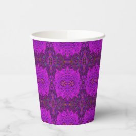 Abstraktes Magenta- und Schwarz-Groovy-Muster Pappbecher