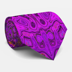 Abstraktes Magenta und Schwarzes Groovy-Muster Krawatte