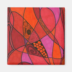 abstraktes Magnet "Study in Reds"