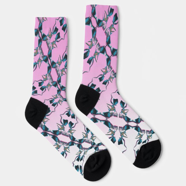 Abstraktes Malen auf Crew Socken (Rechts)