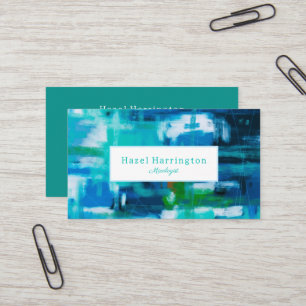 Abstraktes Malen der Visitenkarte Anpassbare Blues