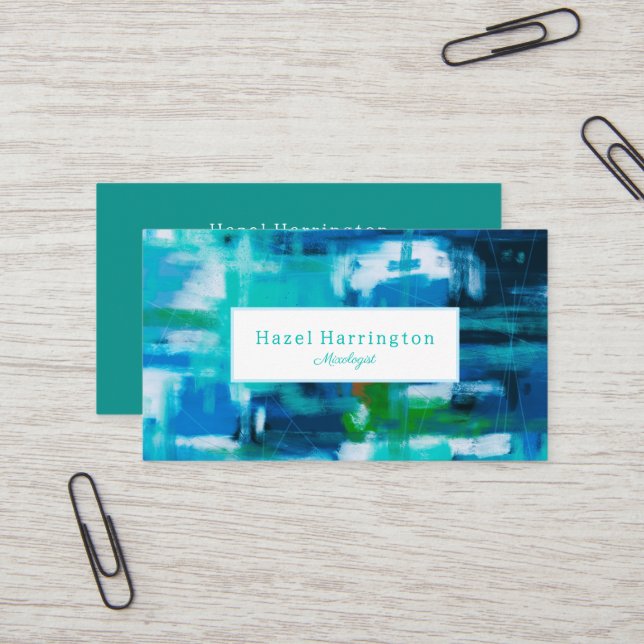 Abstraktes Malen der Visitenkarte Anpassbare Blues (Vorderseite/Rückseite Beispiel)