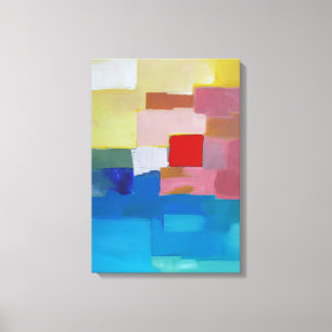 Abstraktes Malerei-Meer/Insel/Himmel - rotes Leinwanddruck