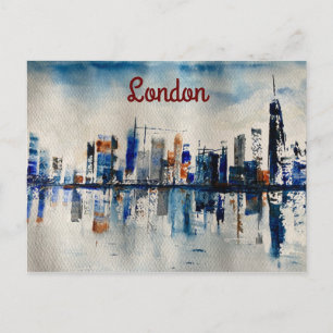 Abstraktes Malplakat von London City Skyline Postkarte
