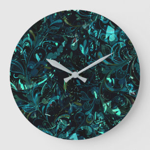 Abstraktes Mandala 3 Große Wanduhr